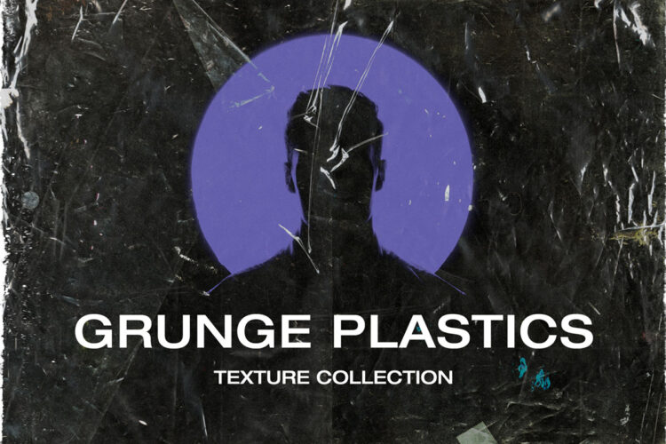 Grunge Plastics 40款透明塑料薄膜自然磨损污渍废旧褶皱纹理背景叠加图片设计素材