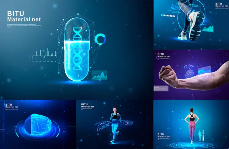 Sports and Health Data 10张科技体育运动健身锻炼身体健康数据汽车电池海报psd设计素材