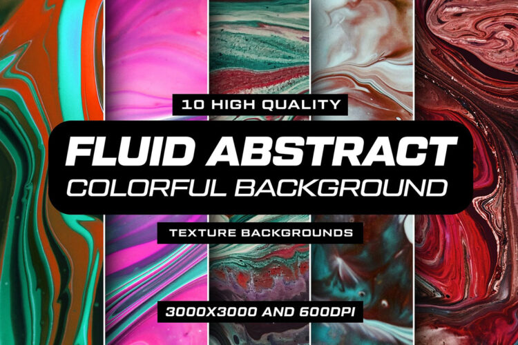 10 Fluid Abstract Colorful Background 艺术抽象炫彩液体油漆颜料绘画肌理背景底纹高清图片平面设计素材