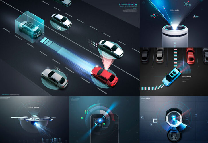 New energy vehicles 12张未来科技网络监控扫地机无人吹风机智能数码设备PSD设计素材