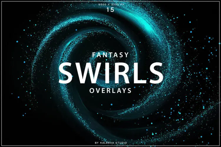 Fantasy Swirls Overlays 15款科技未来外太空宇宙星云旋涡颗粒抽象艺术背景壁纸图片