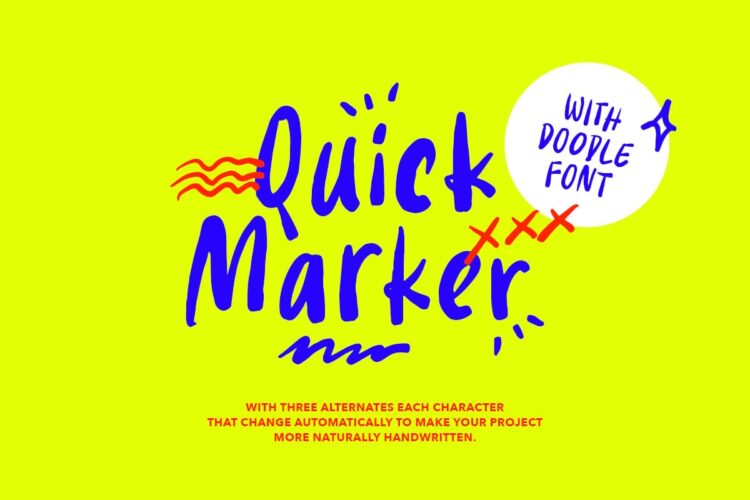 Quick Marker – Quote Font + Doodle 马克笔街头艺术涂鸦标记符号海报标题手写英文字体包