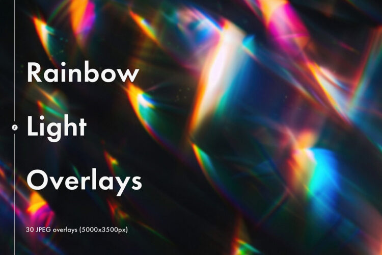 Rainbow Light Overlays 彩虹棱柱水晶折射虹光背景叠加图片设计素材