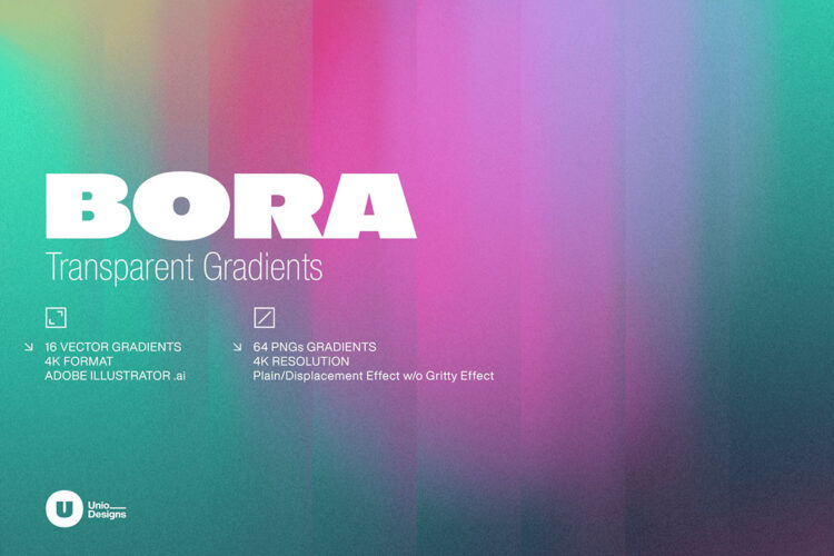 Bora Transparent Gradients 16款潮流时尚北欧艺术渐变科技海报背景底纹图片ai矢量设计素材