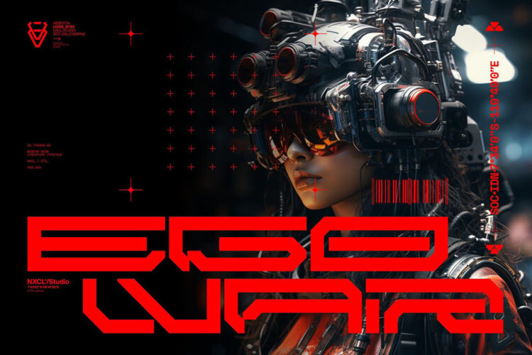 Brayqose Font Family – Futuristic Cyberpunk 未来主义科幻机能赛博朋克科技游戏海报标题潮流英文字体