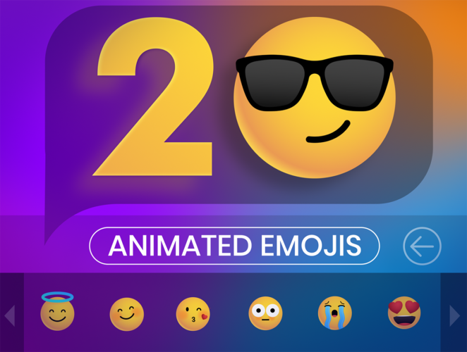 Animovin Emoji Pack 卡通趣味可爱Emoji脸部表情icon图标AE动效设计素材