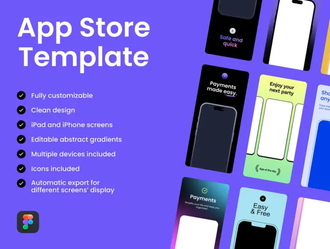 App Store Template 12套App Store苹果应用商店广告宣传轮播图片排版设计fig素材模板