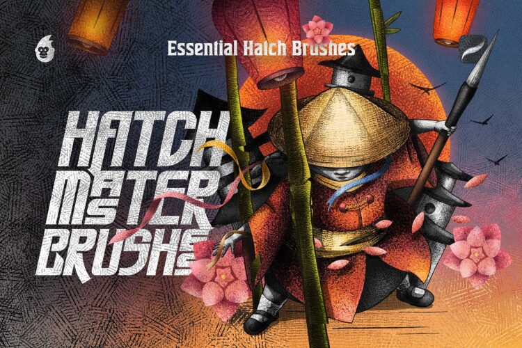 Hatch Master Brushes for Procreate 10款艺术绘画素描暗部阴影线条手绘画笔插图插画Procreate笔刷