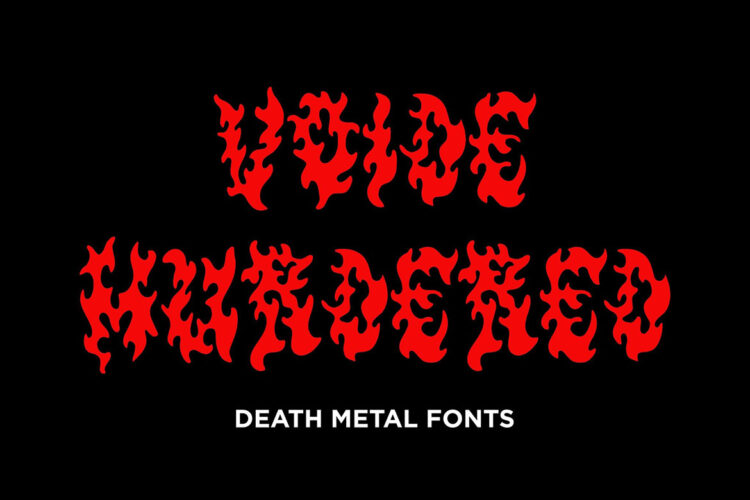 TF Voide Murdered Death Metal Font 潮流时尚叛逆死亡金属荆棘火焰街头潮牌海报服装标题装饰英文字体