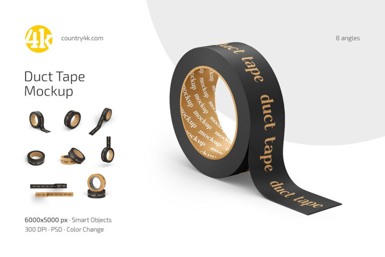 Duct Tape Mockup Set 管道胶带模型品牌logo标识设计贴图ps样机素材