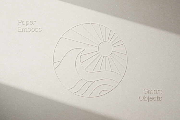 Paper Embossing Logo Mockup 压印压花浮雕水印文本字母标识ps特效样机素材预设模板