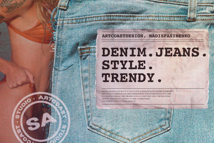 Cut Out Jeans. Denim. Collage Graphic Elements 74款复古做旧牛仔裤丹宁布料面料细节局部拼贴png免抠图片素材