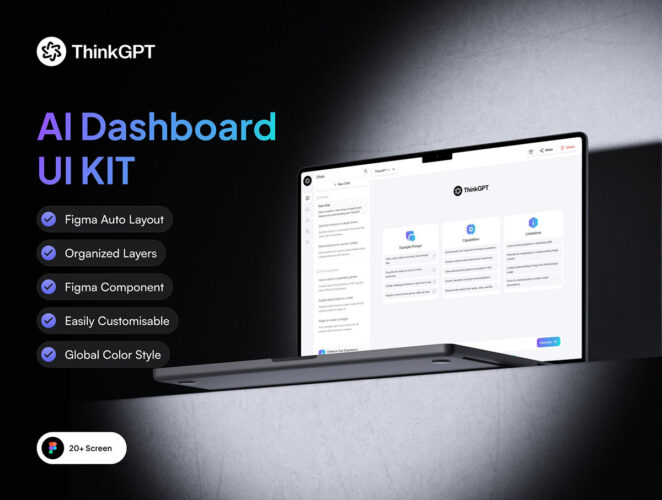 Dashboard – SAAS Chatbot AI 30+ 屏 SAAS 产品 AI 聊天机器人数据可视化仪表板ui设计素材