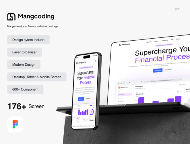 Mangcoding – Design System 0.1 数据可视化SaaS软件操作台高级设计系统