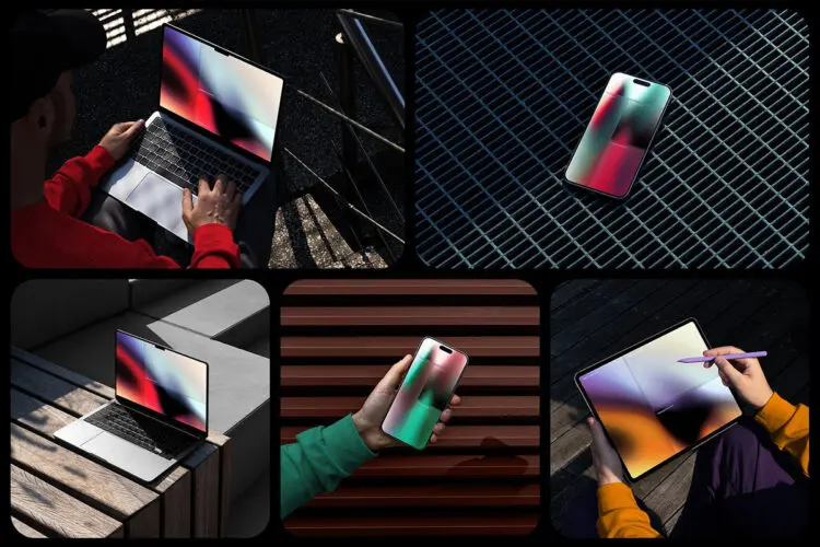 Digital Devices Branding Mockups / RAW Series 6款苹果iPad平板电脑笔记本设备屏幕设计贴图展示ps数码样机素材国外设计模板