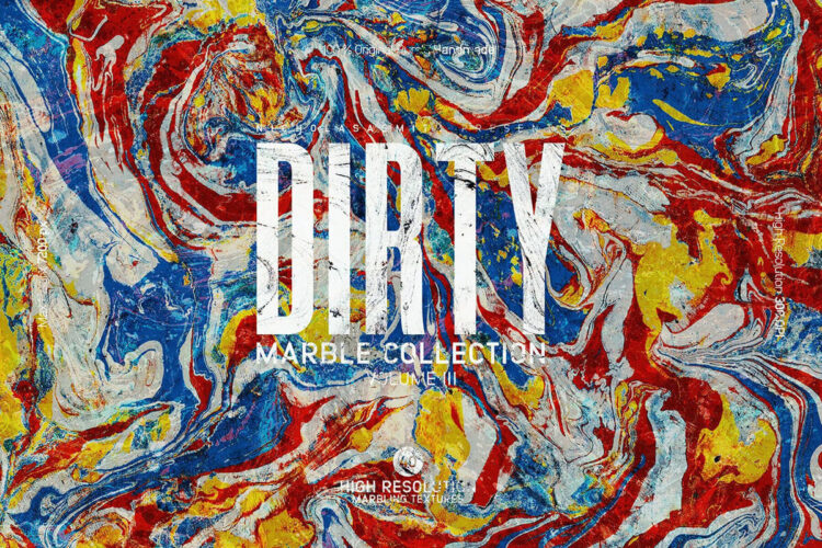 Dirty Marble Collection Volume III 油彩水彩酸性颜料绘制大理石纹理封面背景图片平面设计素材