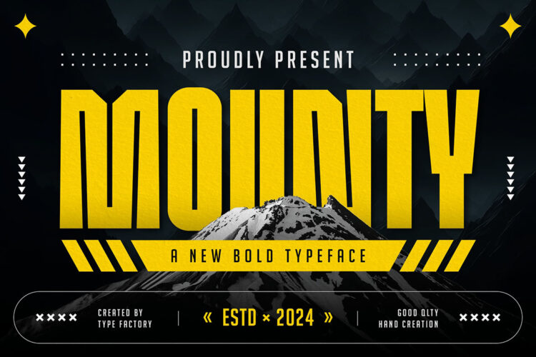 Mounty – New Bold Typeface 时尚品牌海报徽标设计无衬线英文字体安装包