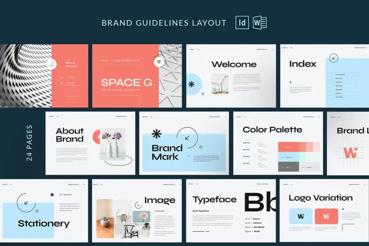 Brand Guidelines 公司品牌宣传指南指导方针排版布局版式设计id模板