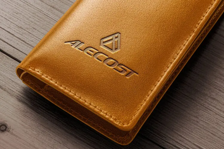 Leather Stamping Logo Mockup 皮革商标logo标识压印凹凸工艺ps特效样机国外设计素材