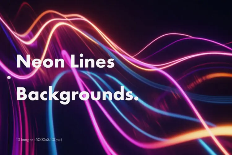Neon Lines Backgrounds 生动扭曲霓虹灯线条光带光线逆波背景图片设计素材