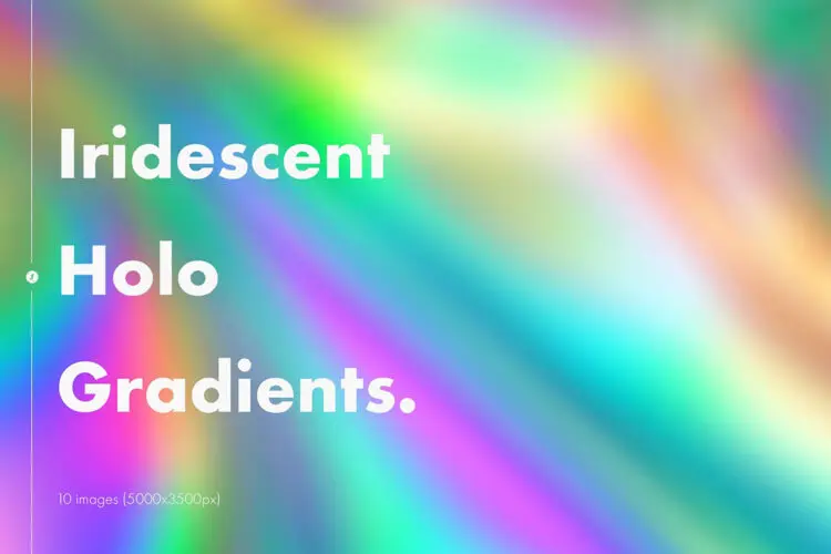 Iridescent Holo Gradient Backgrounds 扭曲活力彩虹全息渐变背景图片设计素材
