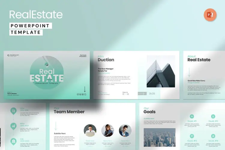 Real Estate Presentation Template 建筑房地产市场推广营销商业计划ppt模板演示文稿