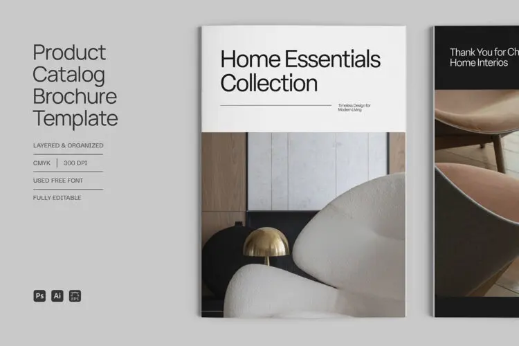 Product Catalog Brochure Template 公司产品宣传目录手册品牌指南图文排版布局版式设计PS/AI模板