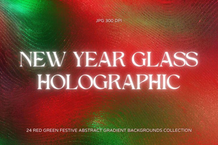 New Year Glass Holographic Backgrounds 24款新年玻璃质感全息背景图