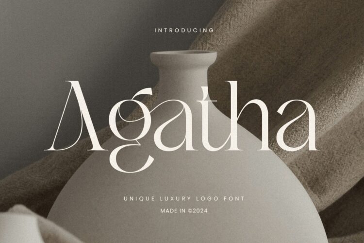 Agatha – Unique Luxury Logo Font 经典优雅奢华奢侈品logo广告画册海报封面标题衬线英文字体