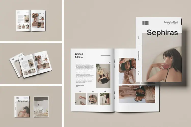 Magazine Mockup 杂志宣传册模型封面内页设计贴图ps样机素材模板