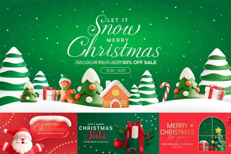 Christmas and New Year Collection 20款圣诞节新年电商大促主视觉KV海报banner设计ps分层素材源文件