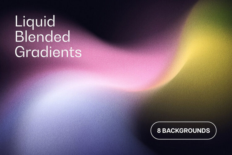 Liquid Blended Gradients 创意抽象彩色模糊混合广告海报颗粒纹理背景图片设计素材