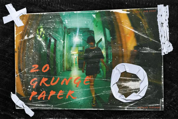 20 Grunge Paper Overlay Ripped Texture Pack 破烂划痕污渍纸张纹理背景叠加覆盖图片设计素材