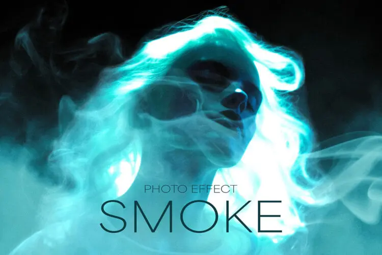 Smoke Photo Effect 照片图像烟雾妖娆迷幻效果ps特效预设模板