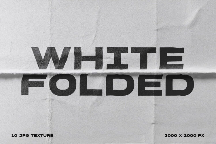 White Folded Texture Paper 10幅白色纸张折叠褶皱纹理背景叠加覆盖图片设计素材