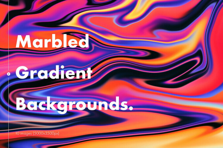 Marbled Gradient Backgrounds 多彩抽象艺术扭曲液体渐变背景图片设计素材