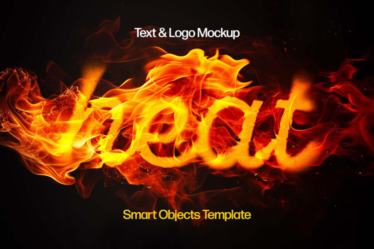 Melting Fire Flames Text Effect 火焰燃烧焚烧文本字母海报广告标题ps特效样机素材预设模板