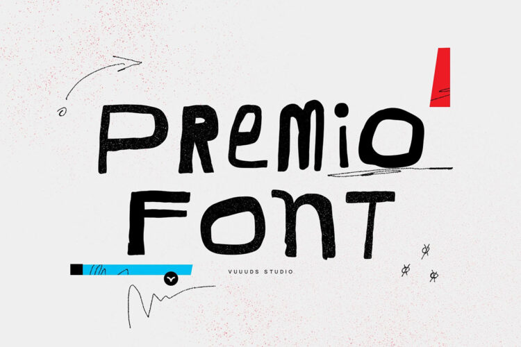 Premio Casual Handwritten Font 趣味创意时尚文创潮牌广告海报涂鸦封面标题手写英文字体包