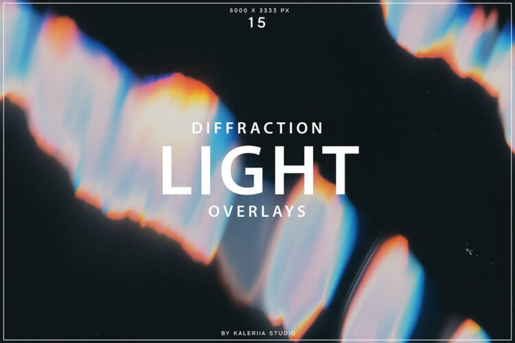 Diffraction Light Overlays 衍射迷幻光束泄露背景叠加图片设计素材