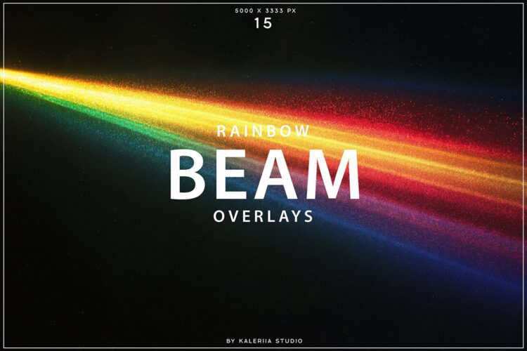 Rainbow Beam Overlays 彩虹光束背景覆盖叠加图片设计素材