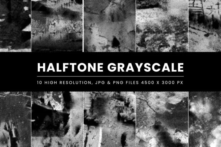 Halftone Grayscale Background 20款抽象艺术灰度半调工艺数字背景纹理图片设计素材