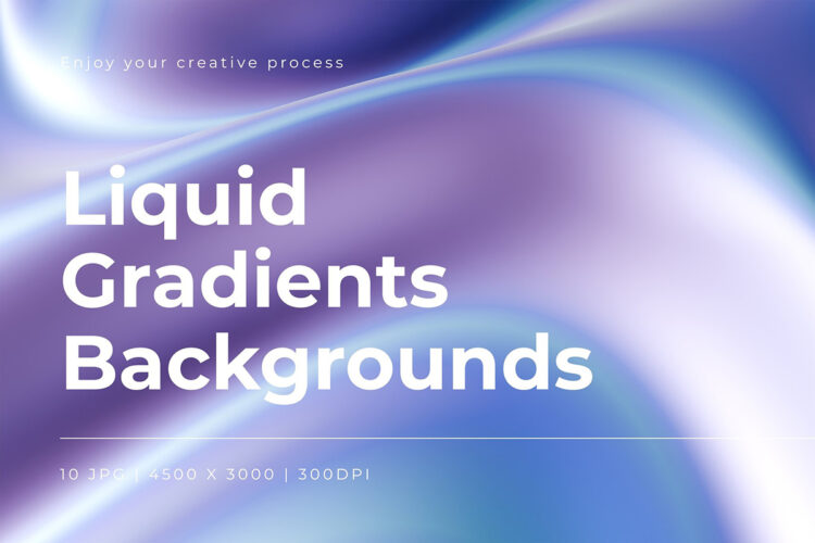 Liquid holographic Gradients Backgrounds 1 抽象艺术液体全息渐变数字背景图片设计素材