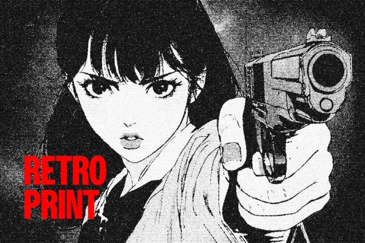 Retro Noir Print Photo Effect 复古黑白单色半调扫描印刷打印照片图像滤镜ps特效样机素材预设模板