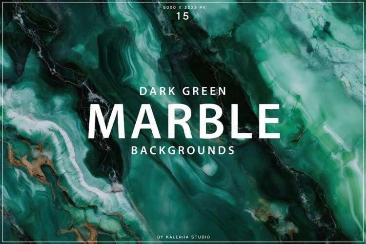 Dark Green Marble Backgrounds 高清翠绿色大理石龟裂纹理背景图片设计素材