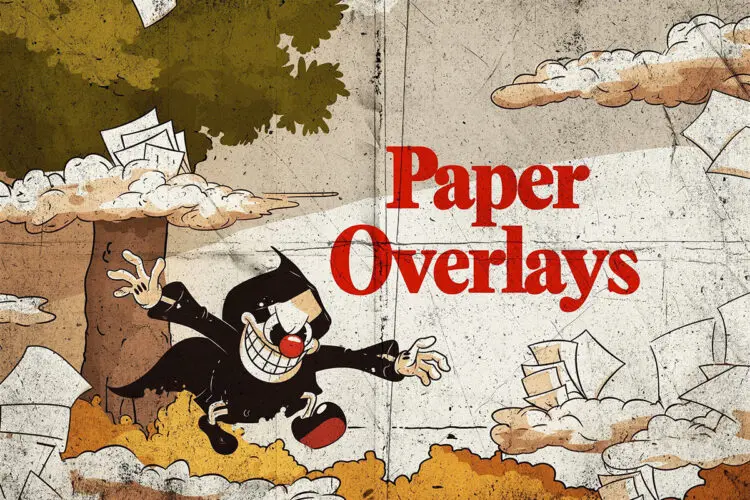 Paper Overlay Textures 5张纸张斑点划痕污渍折痕纹理背景叠加覆盖设计素材