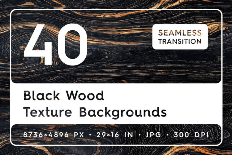 40 Black Wood Texture Backgrounds 40种黑色木板木纹背景图片设计素材