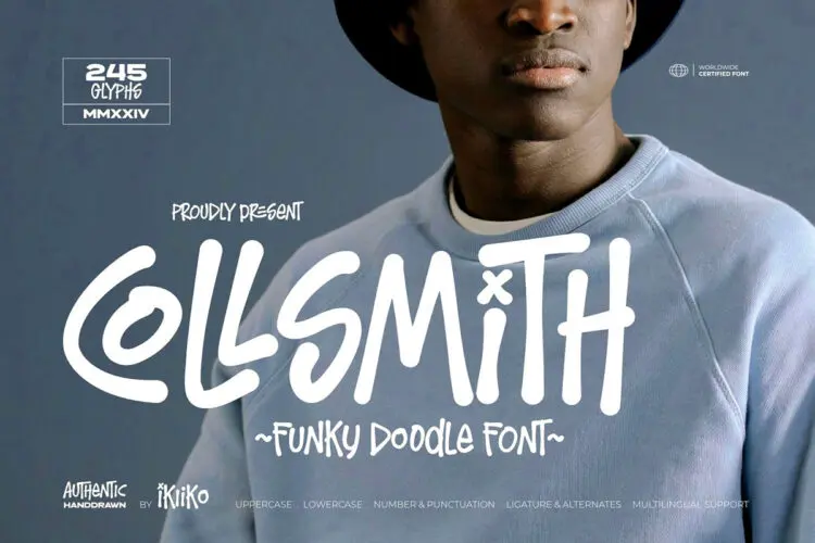 Collsmith – Funky Doodle Font 潮流时尚文创潮牌喷漆涂鸦服装海报标题手写英文字体包