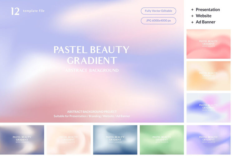 Pastel Beauty Gradient Abstract Background 粉彩柔和抽象模糊渐变手机壁纸ppt广告背景图片Ai矢量设计素材