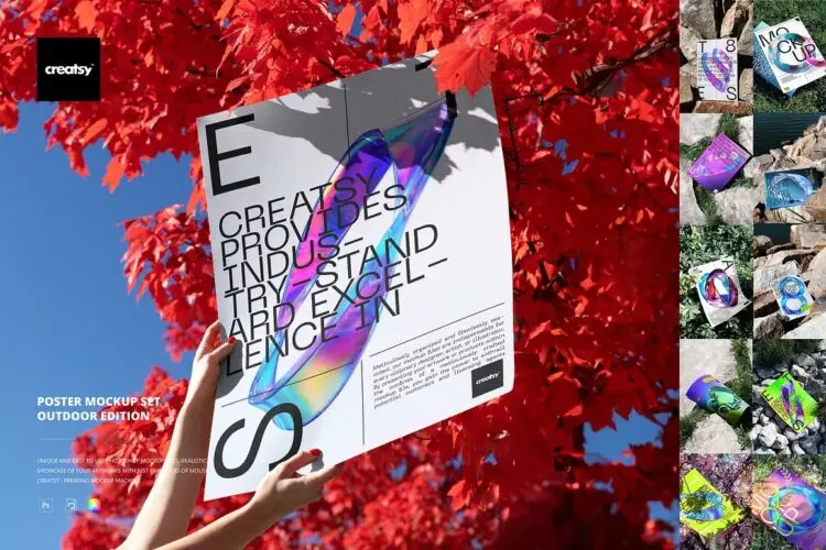 Poster Mockup Set – Outdoor Edition 11款户外自然环保招贴单页海报传单设计作品展示效果图ps样机素材