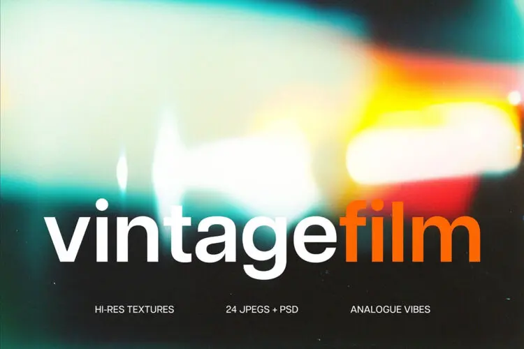 Film Analogue Overlay Textures 24款复古迷幻光影漏光电影胶片霓虹灯动感模糊怀旧背景图片素材